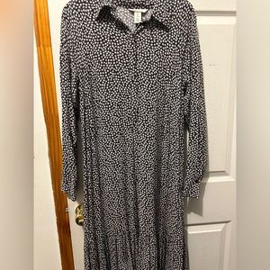 H&M Midi Long Sleeve Floral Dress